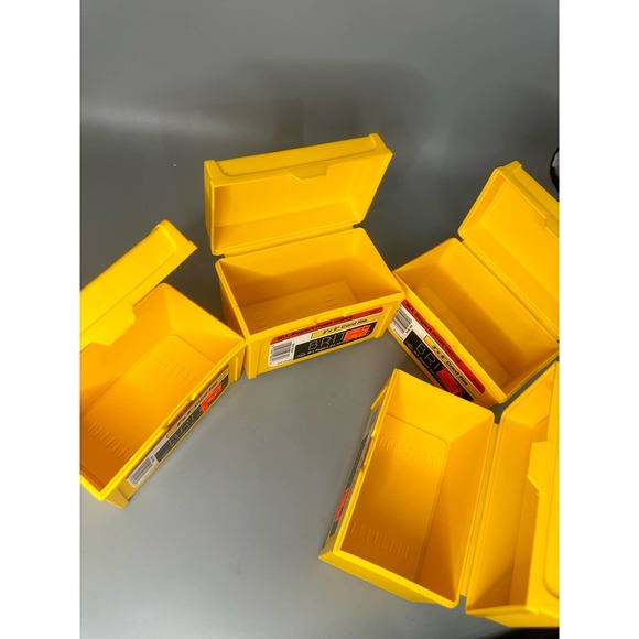 Vintage 4 New NOS W.T. Rogers Yellow Plastic 3x5 Index Card File Case Box Office - Picture 7 of 10